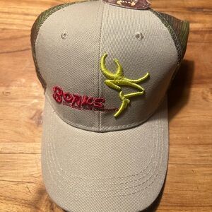 Beige and Green Men's Hat